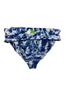 NWT Swim By Cacique Womens High Waist Bikini Bottom Tie-Dye 36 Blue (OO688)